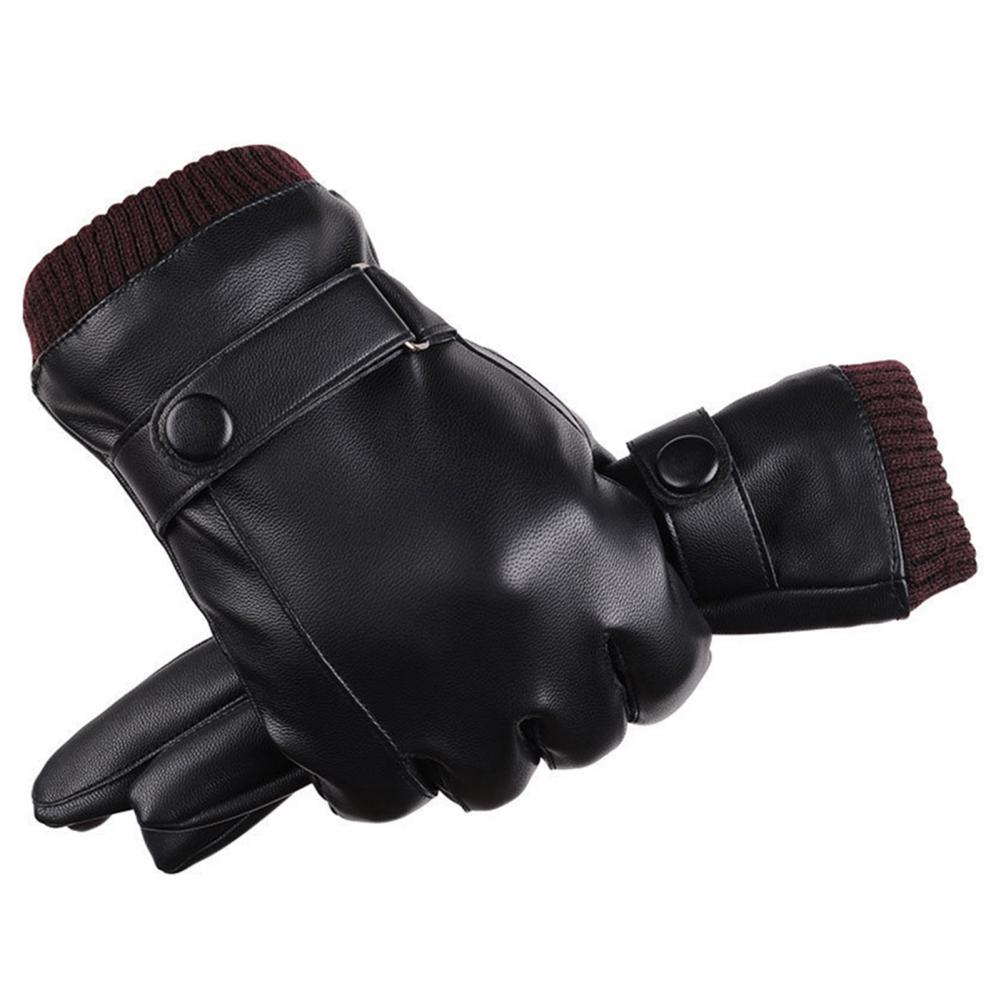 Faux Leather Full Finger Touch - Winter Glove Insulated 评论和价格