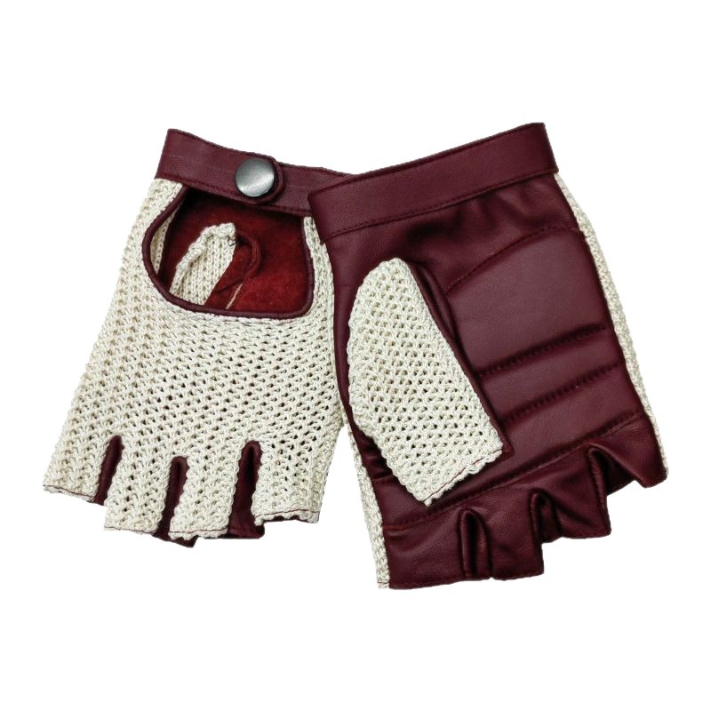 Genuine Sheepskin Half Finger  - Leather Driving Glove 评论和价格